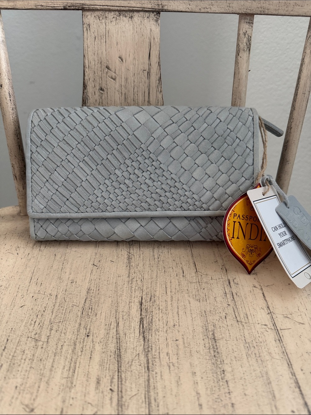 Lattice Flap Lux Genuine Leather Wallet NWT